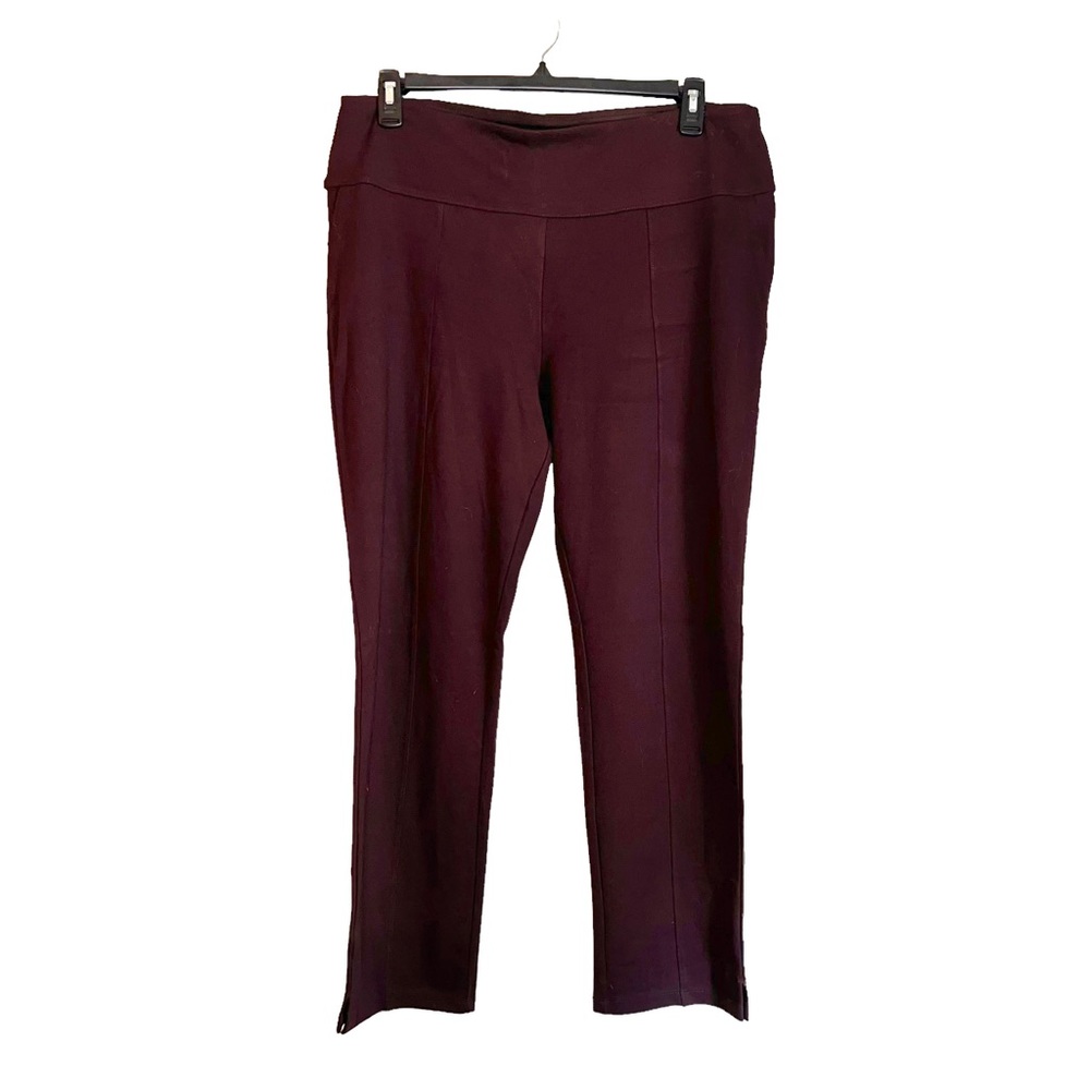 Ruby Ribbon Dark Brown Pants Sz XXL Slim Leg Ponte Knit Flattering Tummy Control